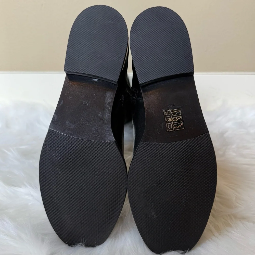 Tory Burch Colton Galleon Leather Knee High Riding Boot Perfect Black Size 7.5